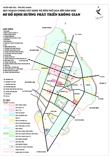 Quy hoạch chung xây dựng thị trấn Phố Hoa, huyện Hiệp Hòa, tỉnh Bắc Giang đến năm 2030, tỷ lệ 1/5000