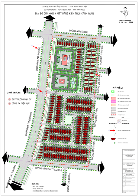 Quy hoạch chi tiết tỉ lệ 1/500 khu 4 - TTHC huyện Bù Gia Mập