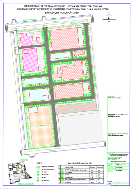 Quy hoạch chi tiết xây dựng tỷ lệ 1/500 khu nhà máy Polyester (giai đoạn II) tại khu công nghiệp Nhơn Trạch III, huyện Nhơn Trạch, tỉnh Đồng Nai