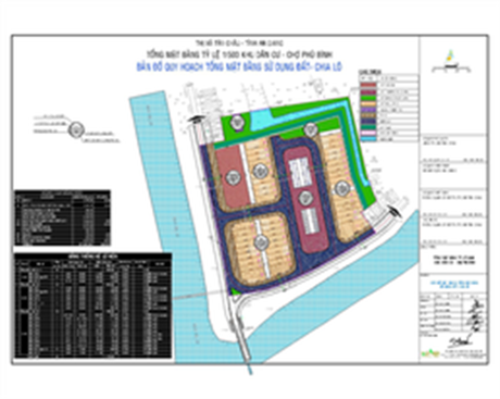 Master plan, scale 1/500, Residential area - Phu Binh Market, Phu Loc commune, Tan Chau town